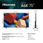 Hisense 75" A6K 4K UHD Smart TV with HDR & Dolby Digital