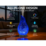TLXT 120ml 3D Glass Ultrasonic Aroma Diffuser and Air Humidifier