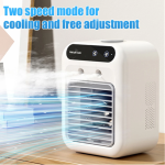 Portable small air conditioning fan, USB powered cooling and humidification