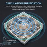 Air Purifier, Negative Ions Air Cleaner with Blue-Light Sterilization