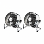 Russell Hobbs Vintage 25cm Silver Desktop Fan with 3 Speed - 2 Pack