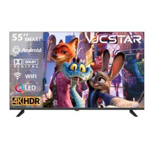 VJCSTAR 55" Smart TV with 4K UHD QLED HDR & Dolby Audio Eye Care, Android