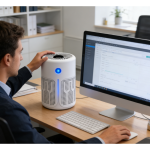 Desktop Air Purifier, Small Home Bedroom Air Cleaner for Formaldehyde &